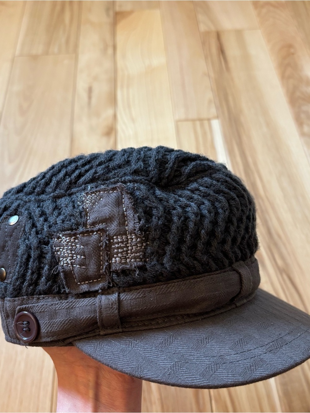Y2K Sonoma Brown Knit Newsboy Style Hat